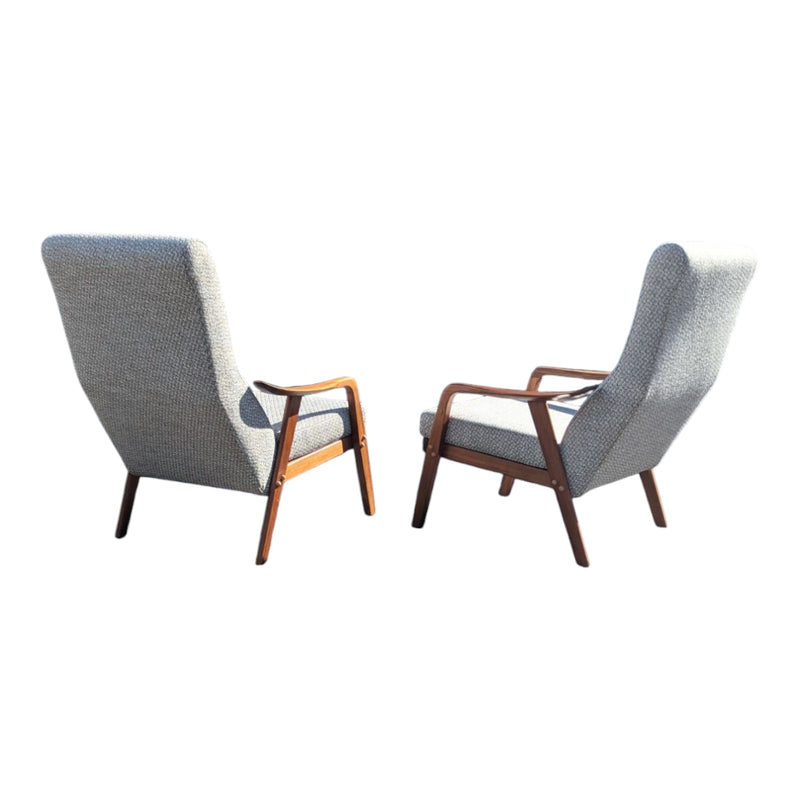 Original Danish Deluxe Noga two matching armchairs MCM restored