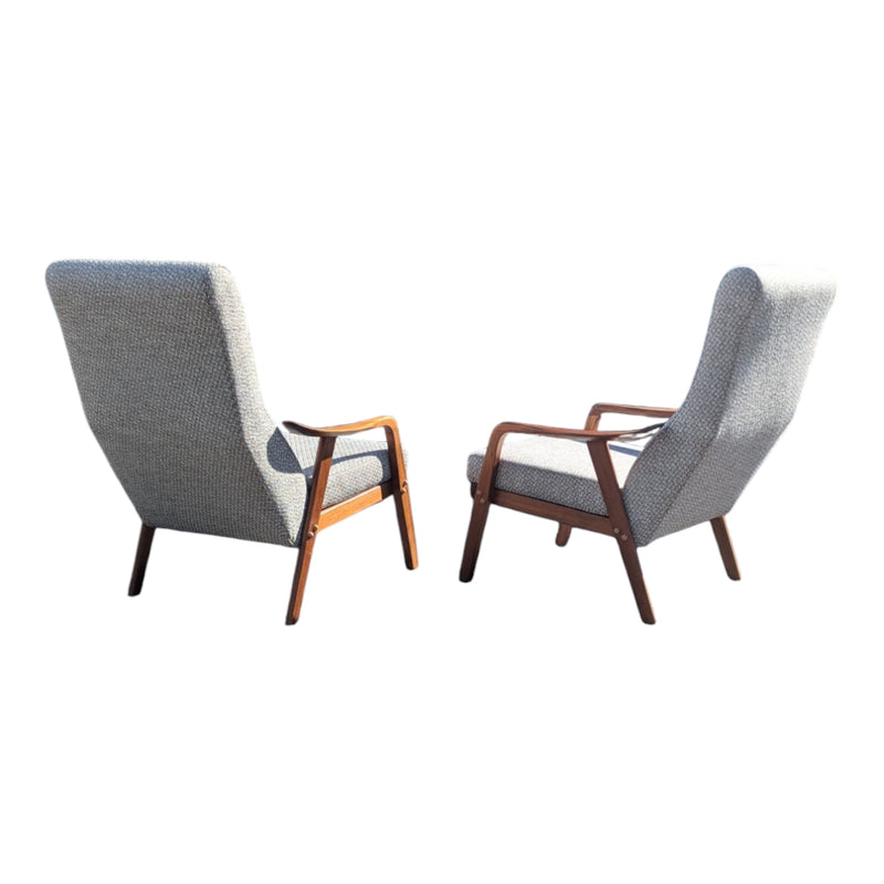 Original Danish Deluxe Noga two matching armchairs MCM restored