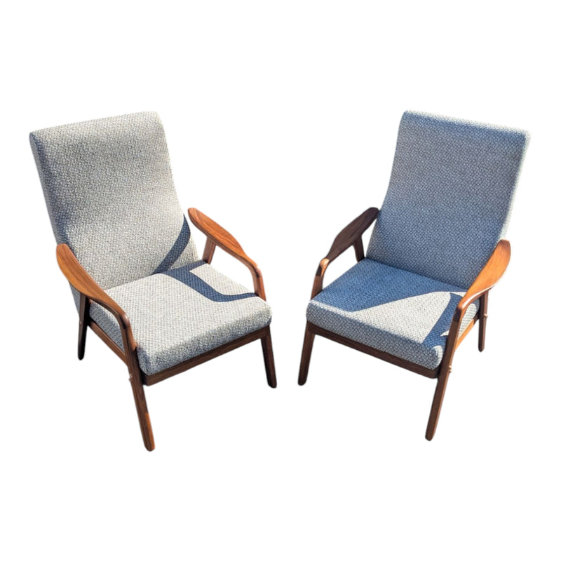 Original Danish Deluxe Noga two matching armchairs MCM restored