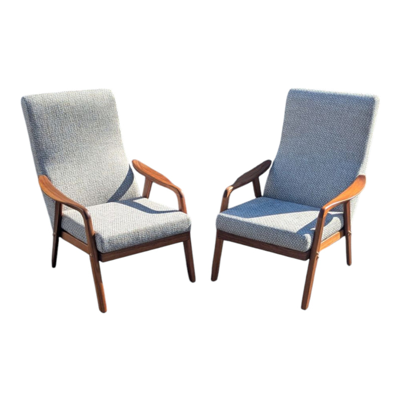 Original Danish Deluxe Noga two matching armchairs MCM restored