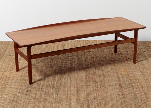 Original rare Featherston lip coffee table fully restored teak