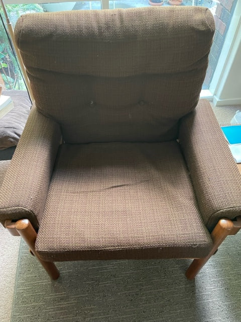 Original Danish Deluxe Mareka / rifka armchair MCM restored