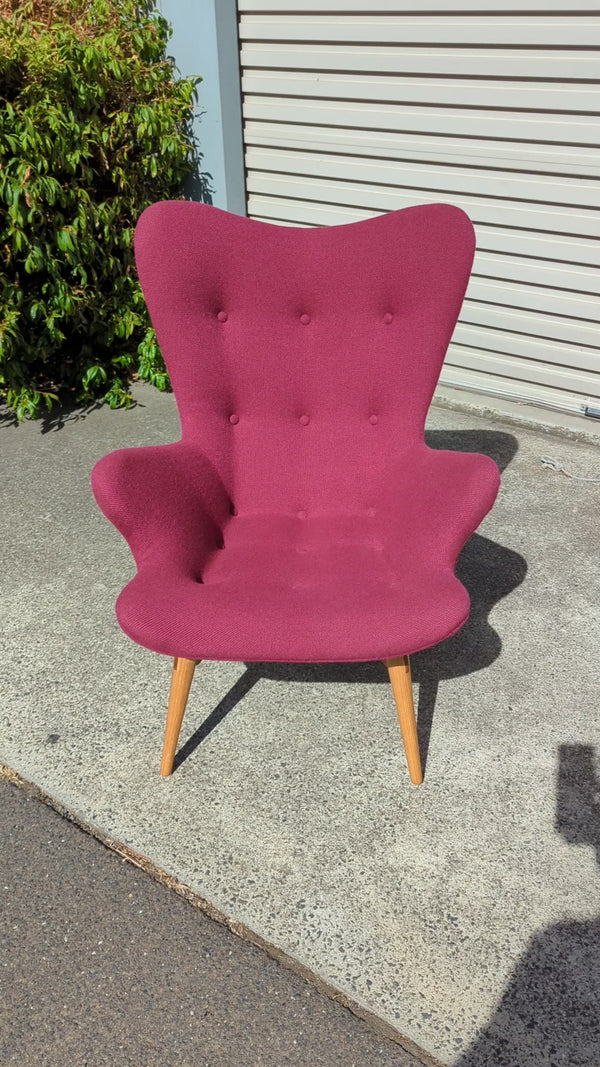 Original Genuine restored Featherston contour armchair R160 Kvadrat Hallingdale fabric