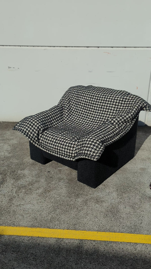 Post modern Vitafoam armchair restored with two interchangeable covers