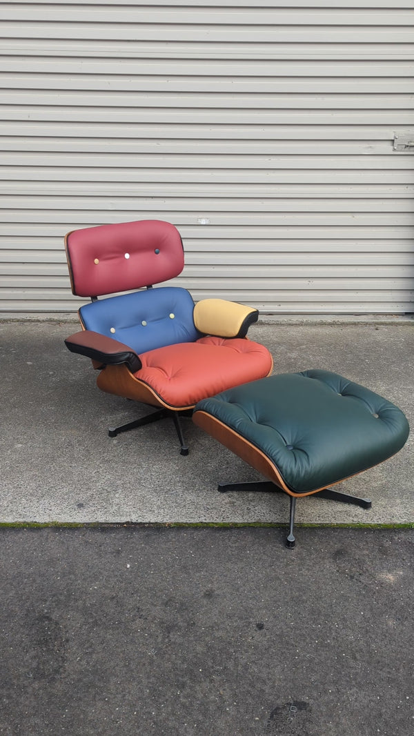 Charles Eames chairs with ottoman by New Style Upholstery Australian classic model by Andrew Freeman