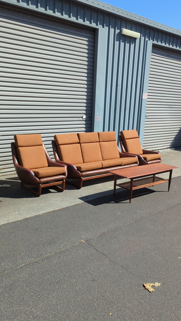 Restoration of Danish Deluxe Trina lounge suite set and alpha rattan coffee table