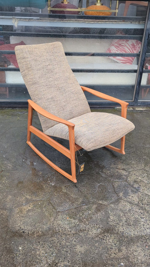 Parker rocking chair restored teak rare