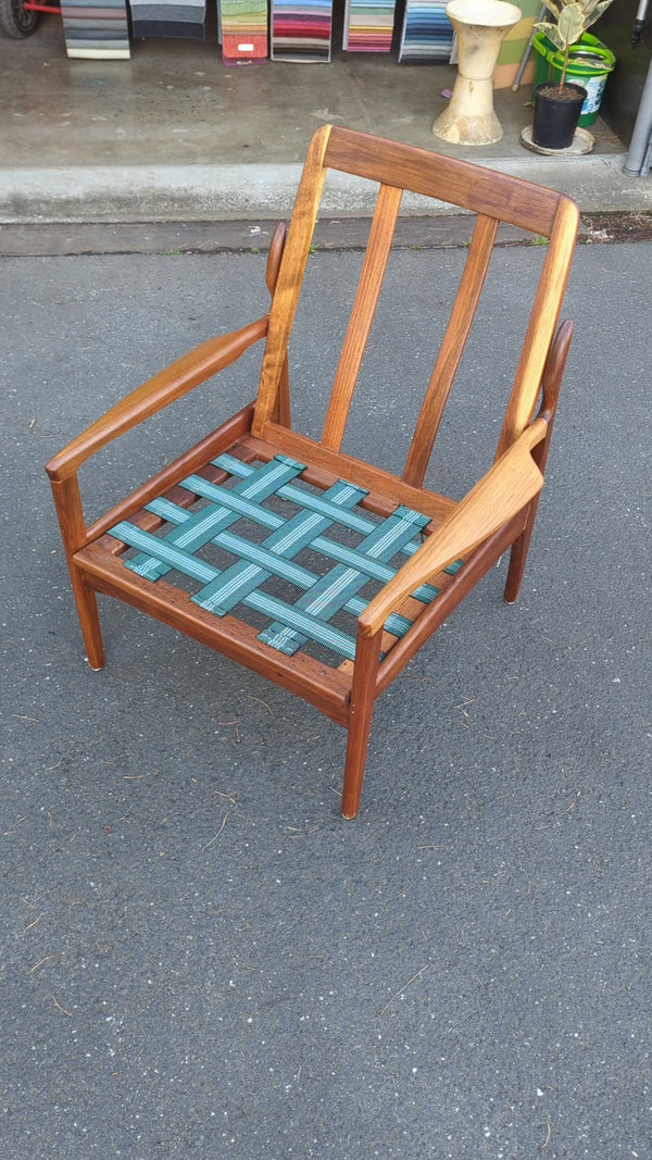 Fler Narvik highback armchair restored 1960s timber