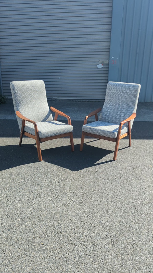 Original Danish Deluxe Noga two matching armchairs MCM restored