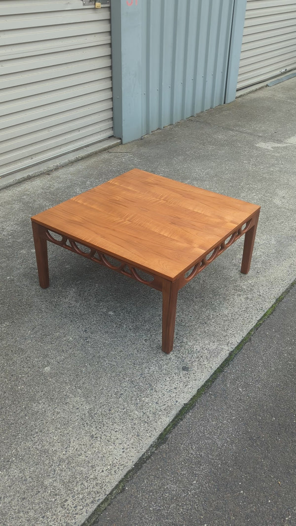Original Avalon coffee table fully restored teak square large