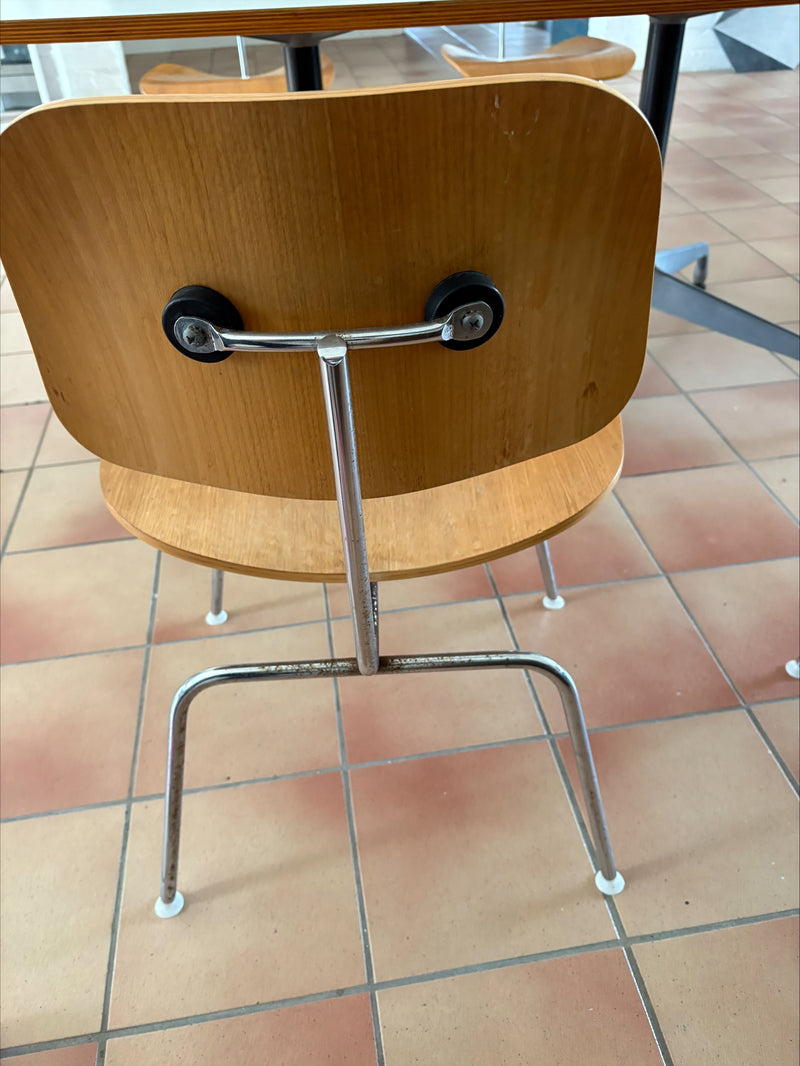 Restoration of original Eames Moulded Plywood DCM Dining Chairs with Metal Base