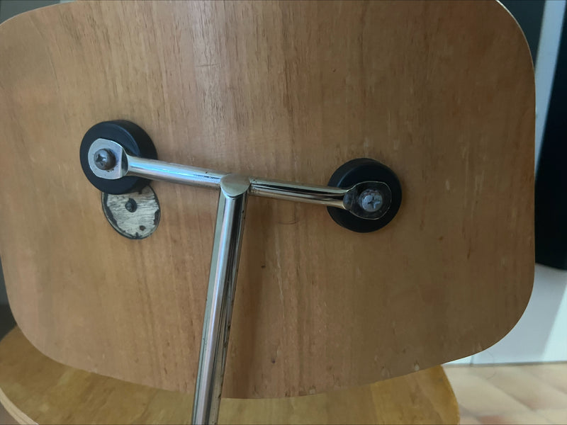 Restoration of original Eames Moulded Plywood DCM Dining Chairs with Metal Base