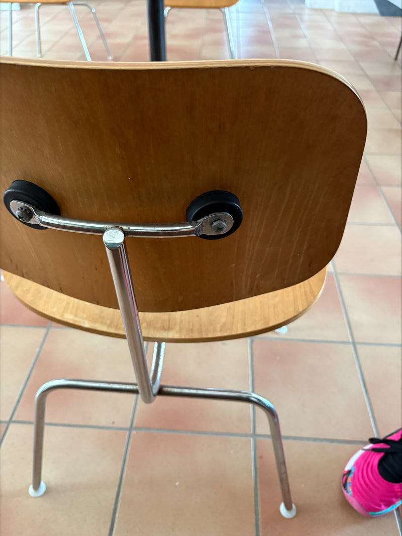 Restoration of original Eames Moulded Plywood DCM Dining Chairs with Metal Base