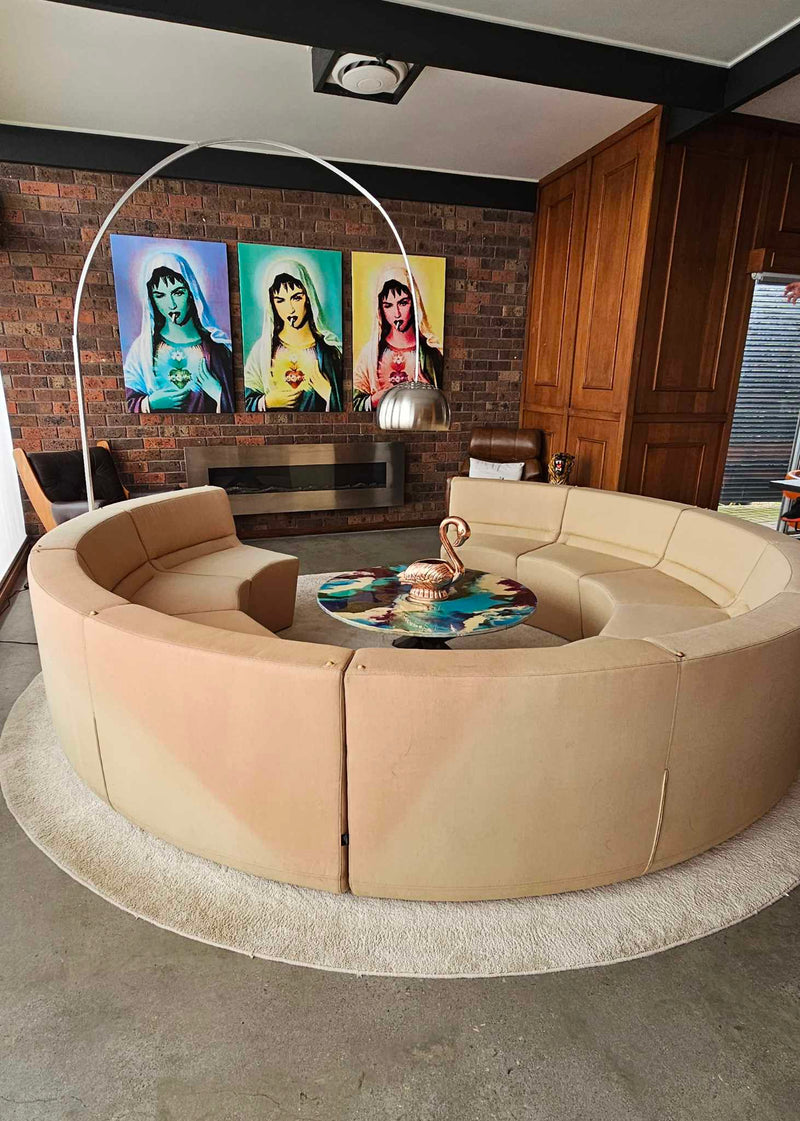 Featherston Numero style curved sofa set post modern modular