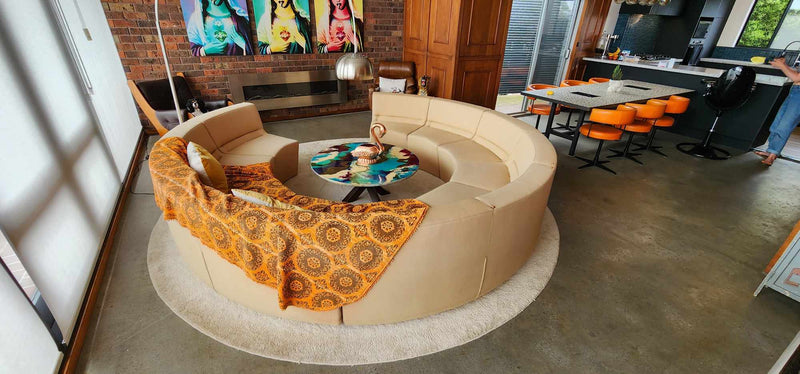 Featherston Numero style curved sofa set post modern modular