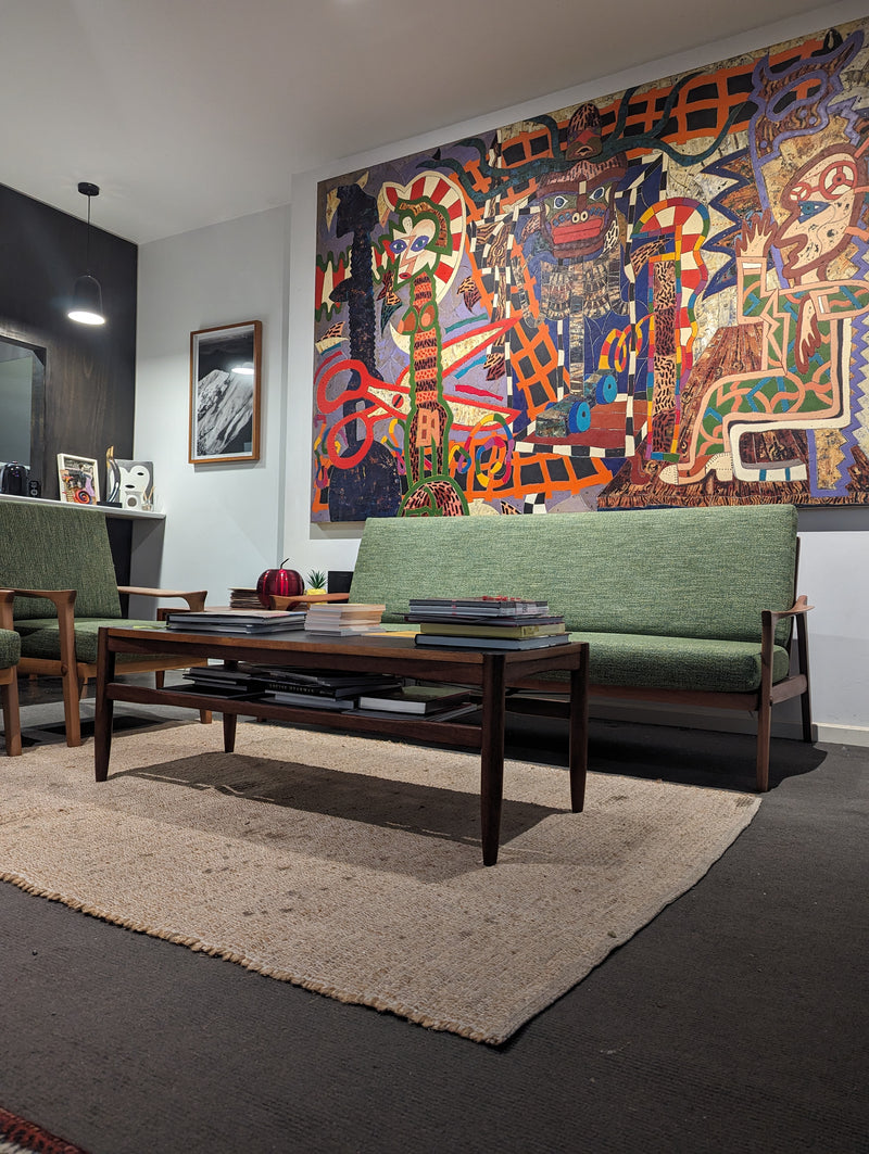 Pre order - Danish Deluxe 3 seater couch fully restored Zepel Mingle Mangle Turtle 1960s Inga