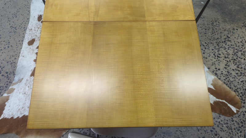 Authentic Rudowski dining table extendable curved tapered fully restored
