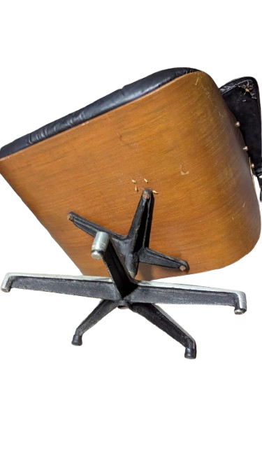 Restoration of single Eames chair with ottoman replica made in Philippines 1974 vintage