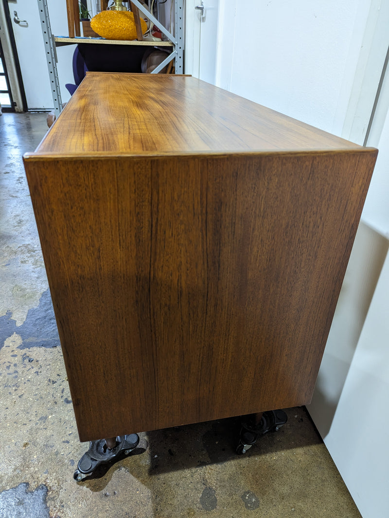 Parker Sideboard Authentic Nordic 1960s “Cats Eyes” Vintage teak MCM 2 door, 4 drawer version.