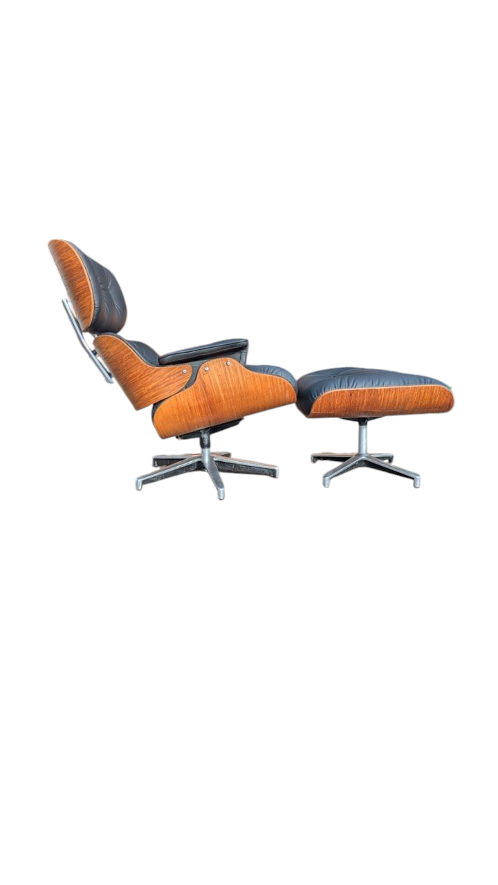 Restoration of single Eames chair with ottoman replica made in Philippines 1974 vintage