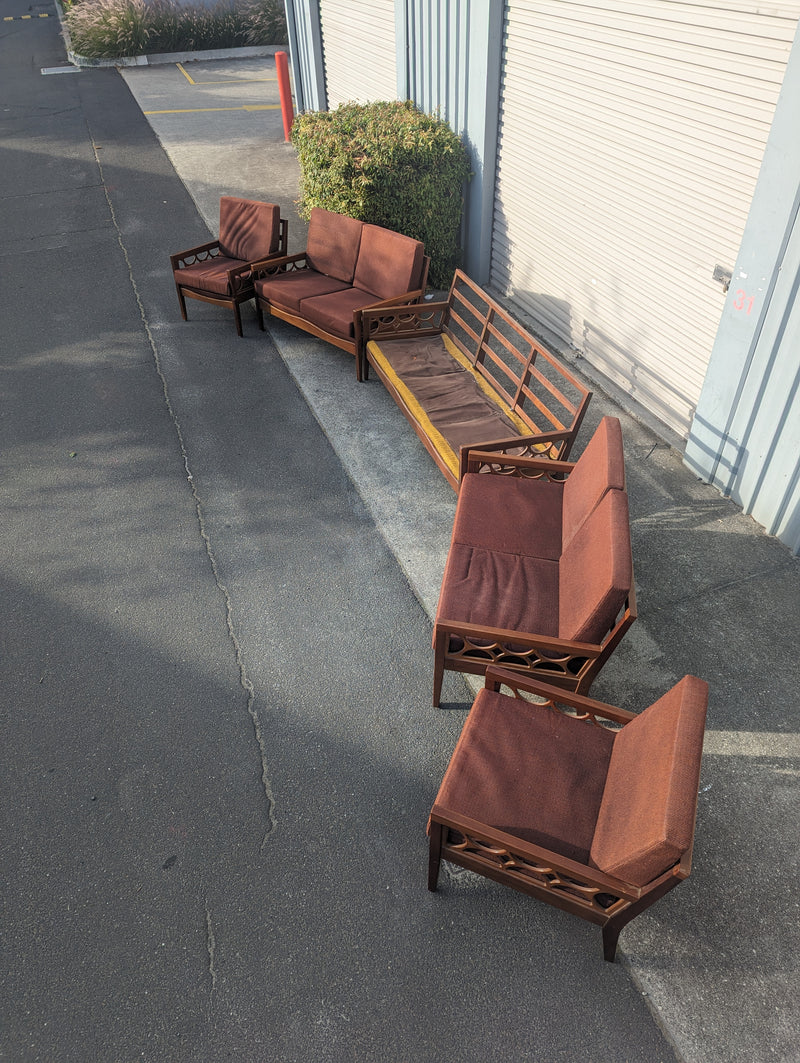 Avalon furniture 5 piece teak lounge suite MCM 1960s