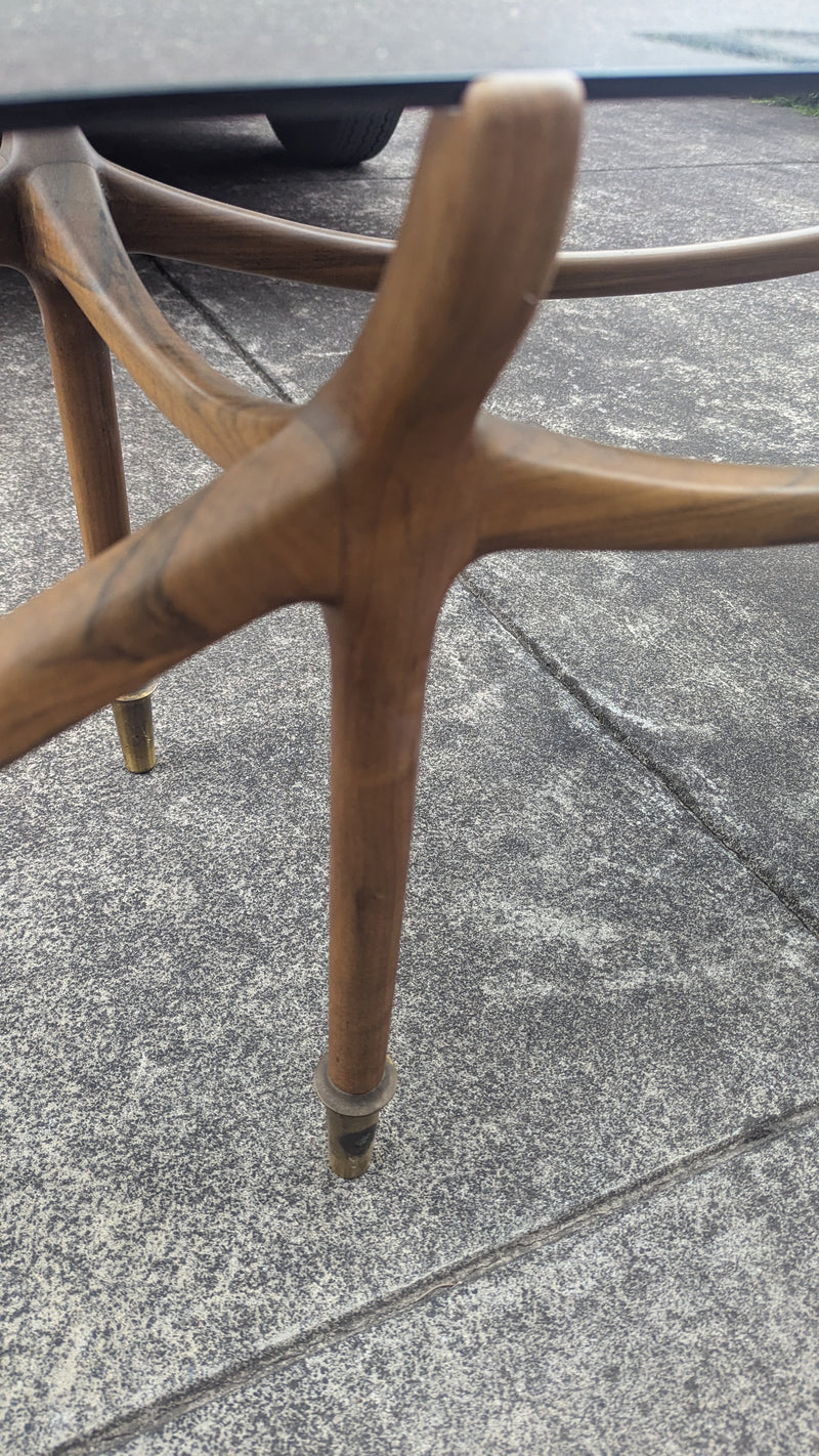 Coffee table blackbean timber boomerang shaped