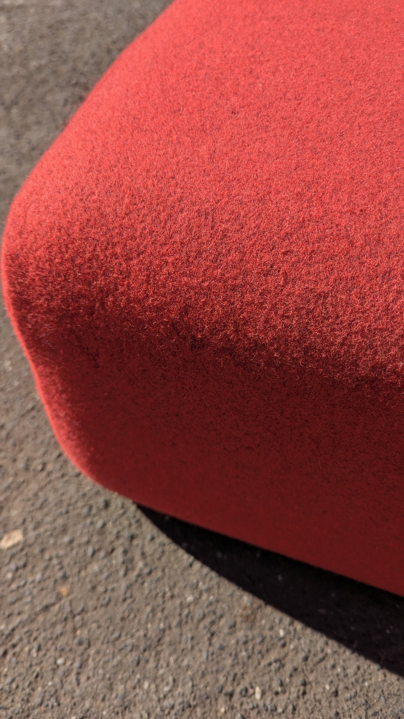 Authentic Featherston Uniroyal Numero 1V IV highback armchair red/pink matching ottoman Kvadrat wool fabric
