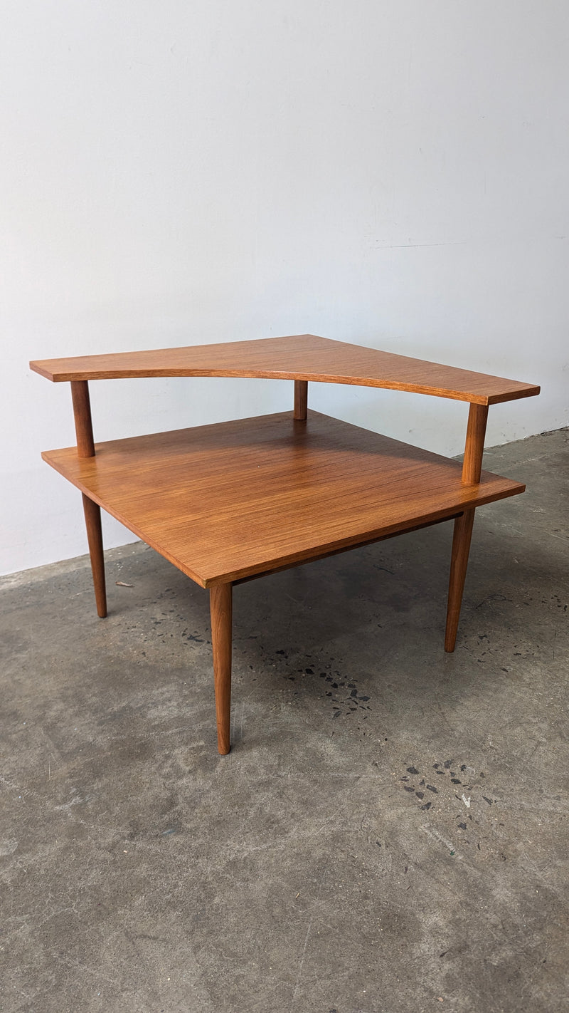 Parker original teak 1970s corner table MCM genuine
