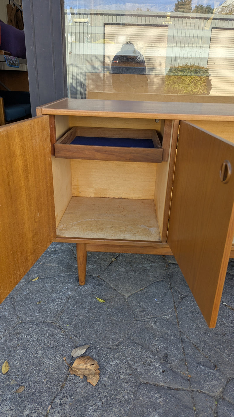 Parker Sideboard Authentic Nordic 1960s “Cats Eyes” Vintage teak MCM 2 door, 4 drawer version
