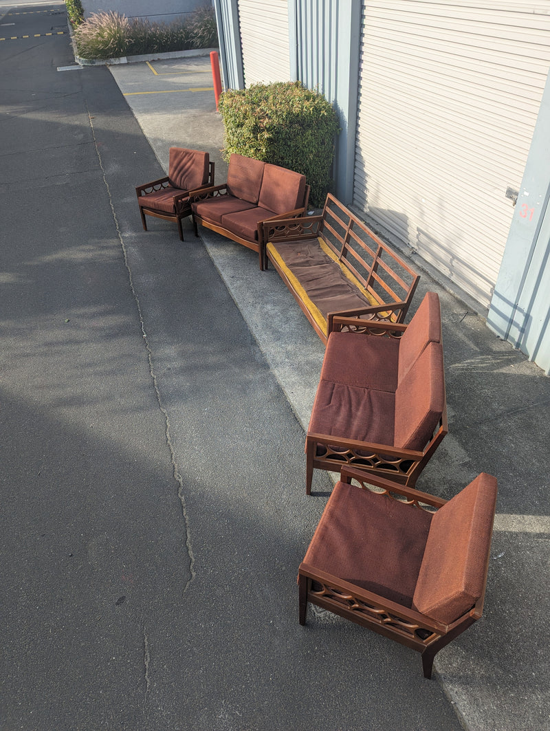 Avalon furniture 5 piece teak lounge suite MCM 1960s