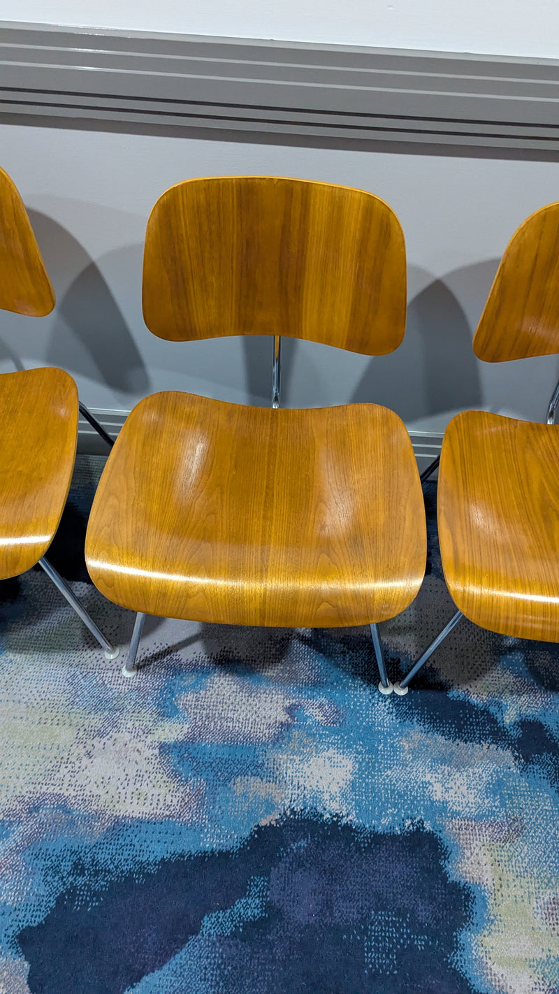 Restoration of original Eames Moulded Plywood DCM Dining Chairs with Metal Base
