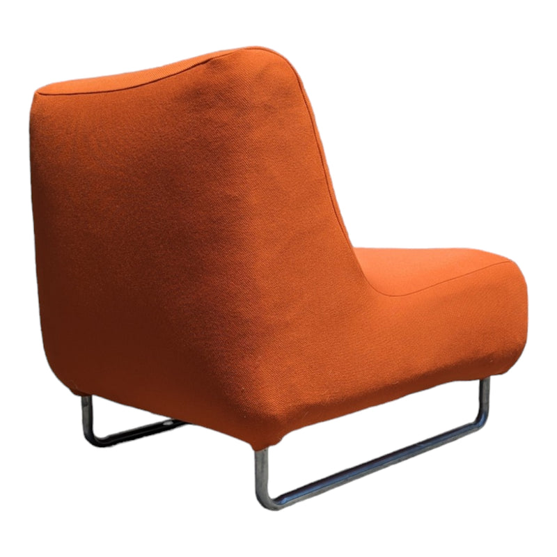 Vanderoza low sleigh foam armchair mid century orange