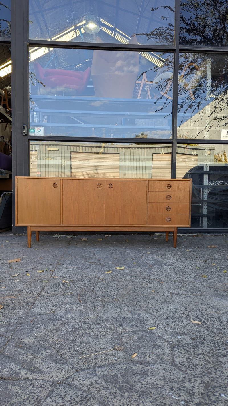 Parker Sideboard Authentic Nordic 1960s “Cats Eyes” Vintage teak MCM 2 door, 4 drawer version