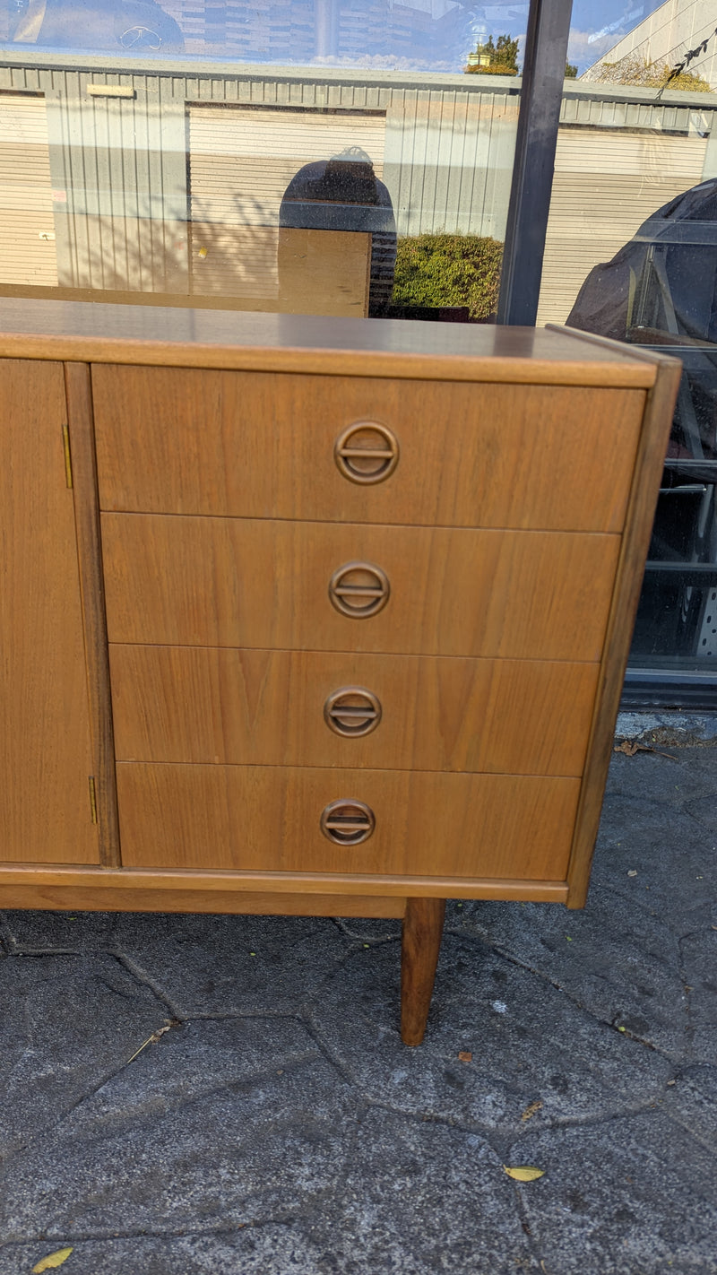 Parker Sideboard Authentic Nordic 1960s “Cats Eyes” Vintage teak MCM 2 door, 4 drawer version