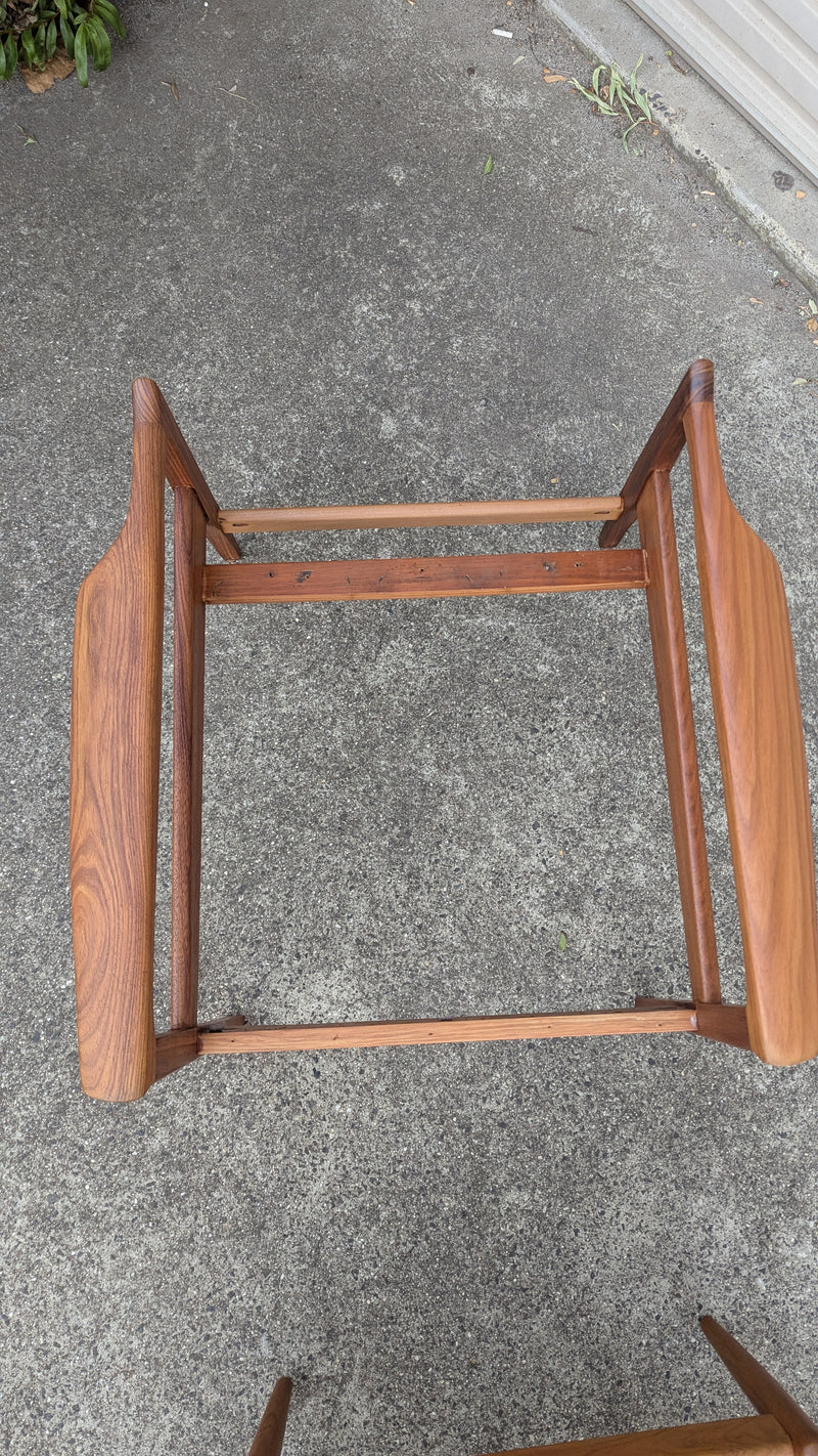 Restoration of Fler mid century Selberg armchair with Parker ottoman