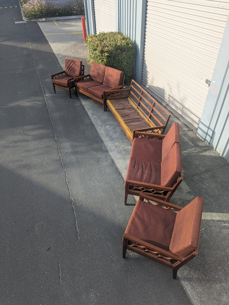 Avalon furniture 5 piece teak lounge suite MCM 1960s