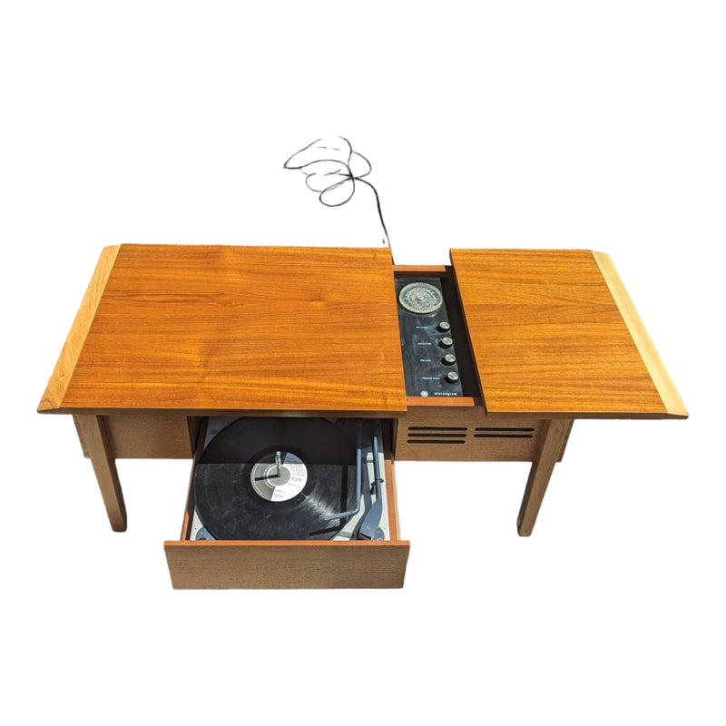 AWA cappuccino Radiogram mid century golden teak