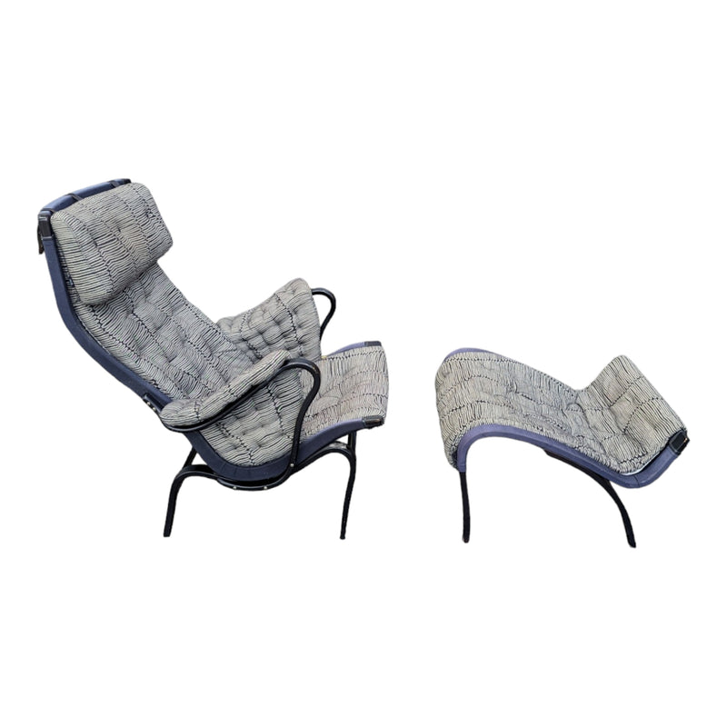 Pernilla Lounge Chair with Ottoman Anniversary Edition Bruno Mathsson by Dux