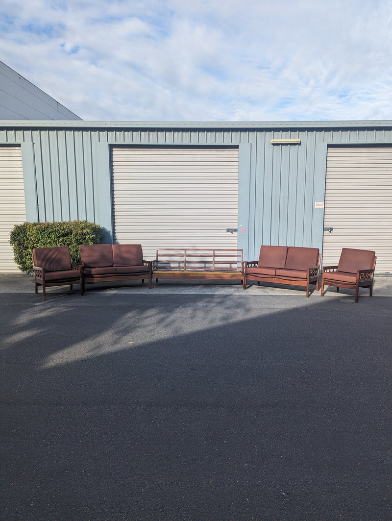 Avalon furniture 5 piece teak lounge suite MCM 1960s