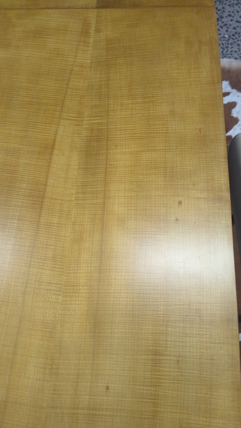 Authentic Rudowski dining table extendable curved tapered fully restored