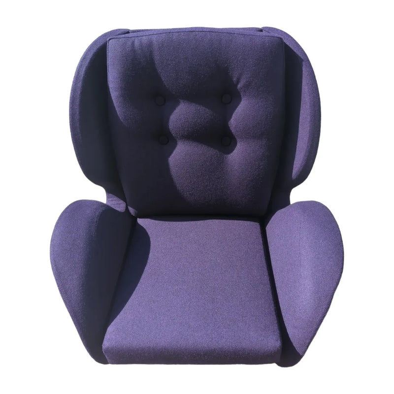 Single armchair Danish Deluxe Eros Swan chair fully restored purple Kvadrat wool