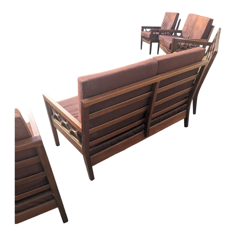 Avalon furniture 5 piece teak lounge suite MCM 1960s