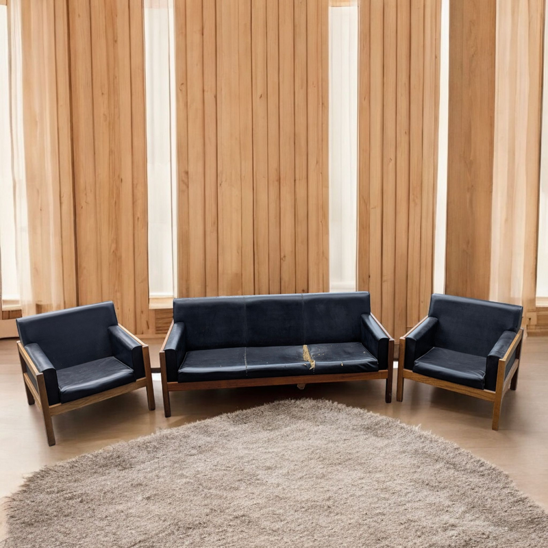 Three seater couch mid century in the style of Afra & Tobia Scarpa 'Bastiano'