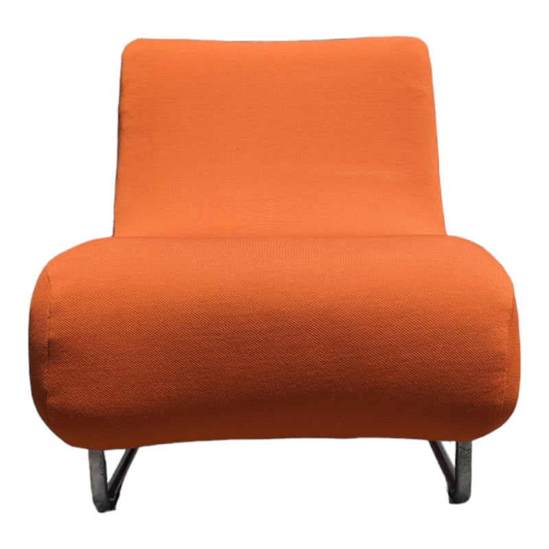 Vanderoza low sleigh foam armchair mid century orange
