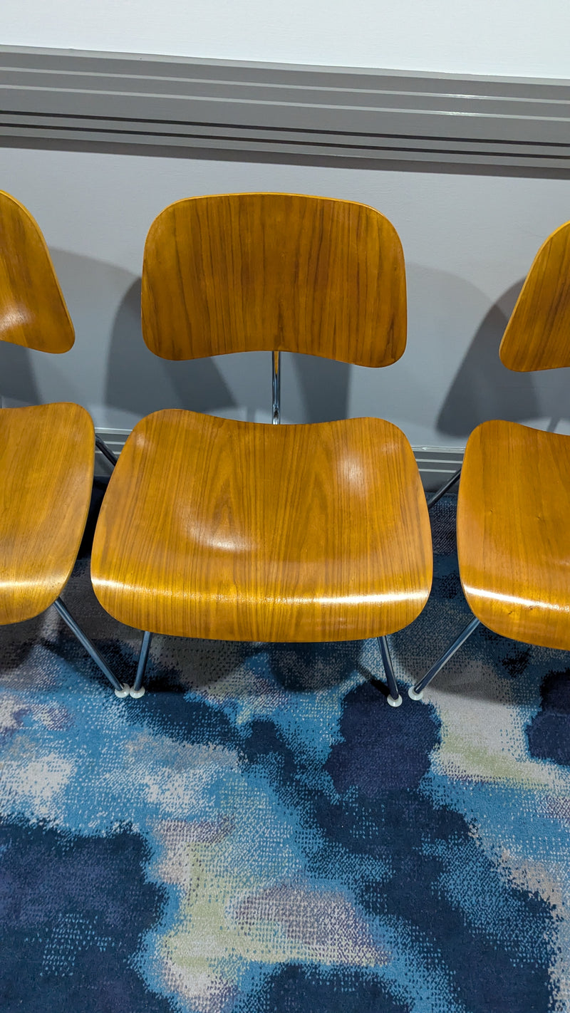 Restoration of original Eames Moulded Plywood DCM Dining Chairs with Metal Base