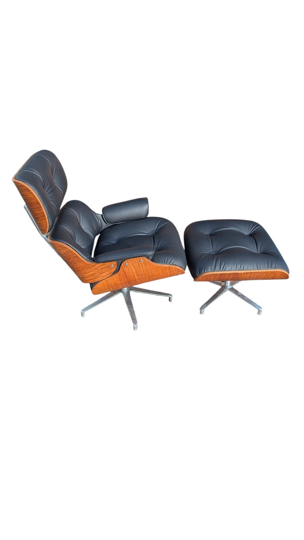 Restoration of single Eames chair with ottoman replica made in Philippines 1974 vintage