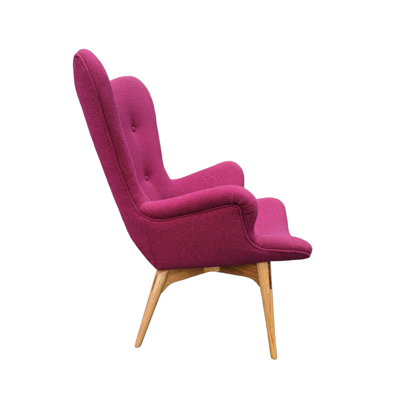 Original Genuine restored Featherston contour armchair R160 Kvadrat Hallingdale fabric