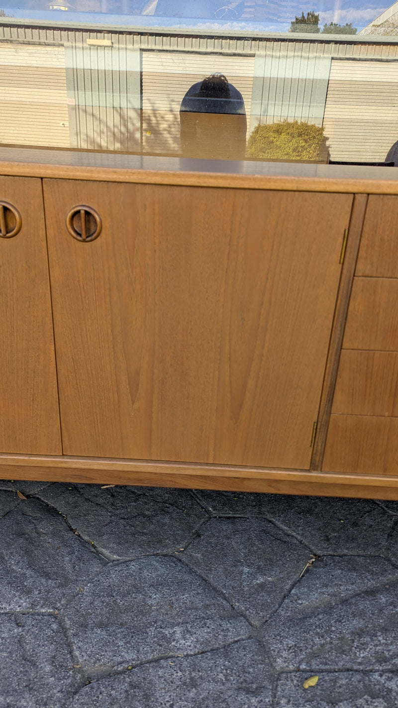 Parker Sideboard Authentic Nordic 1960s “Cats Eyes” Vintage teak MCM 2 door, 4 drawer version