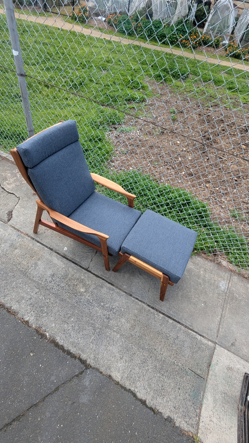 Pre - order: Danish Deluxe paddle high back armchairs Inga restored Zepel fabric boucle teak