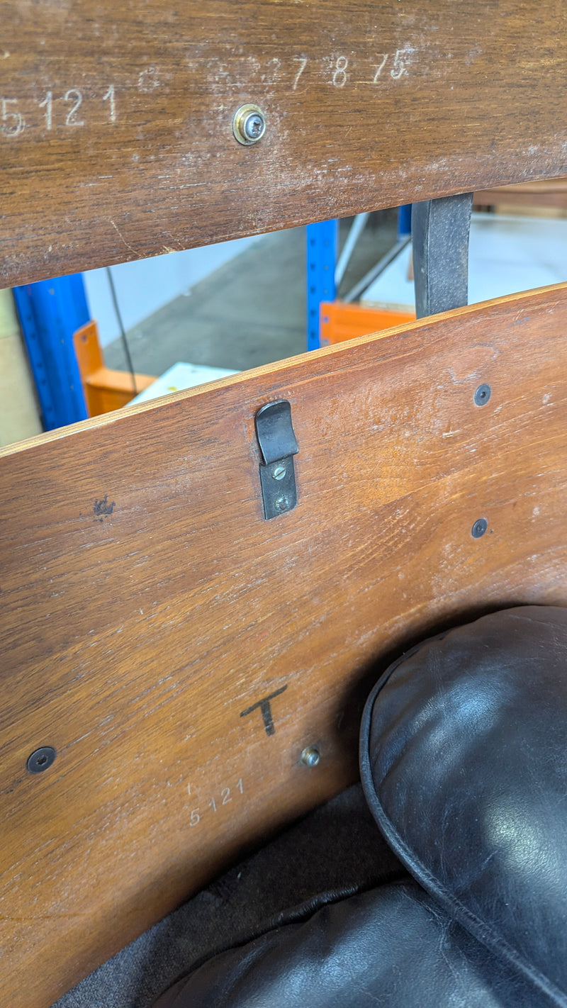 Restoration of original Charles Eames pair of armchairs and ottoman original Herman Miller 1970s